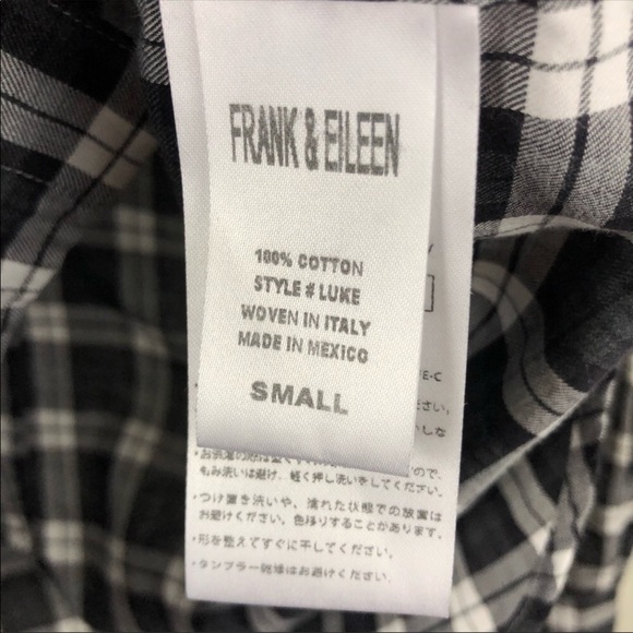 New Frank & Eileen Black Plaid Luke Shirt S - Picture 6 of 8
